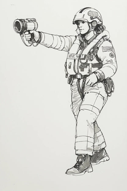 R6 Female RNLI Lifeboat Crew Figure – Advancing Search | Unpainted Multiscale Model