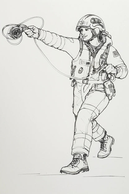 R7 Female RNLI Lifeboat Crew Figure – Throw Line Rescue | Unpainted Multiscale Model