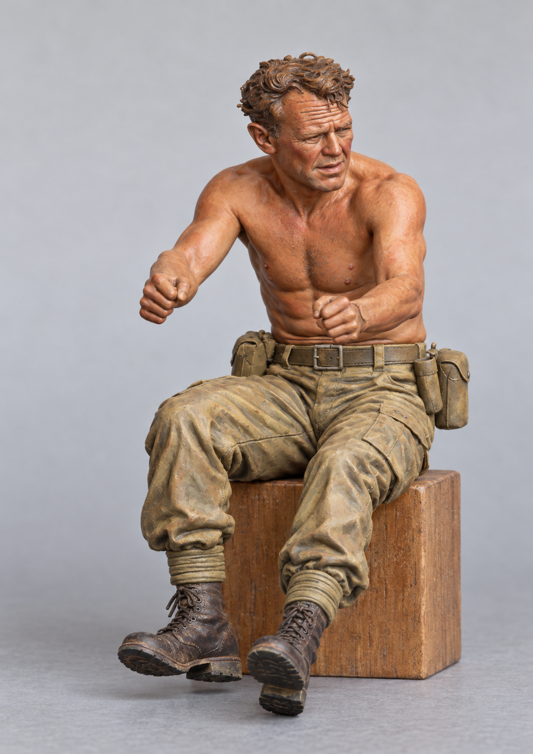 SM27 – Ice Cold in Alex Captain Anson John Mills Driving “Katy”  Unpainted Scale Model Figure