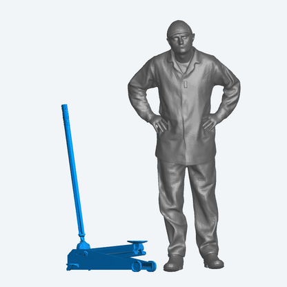 T34 1/18 Multi scale Trolley Floor Jack for Garage, Workshop, and Automotive Dioramas (Copy)