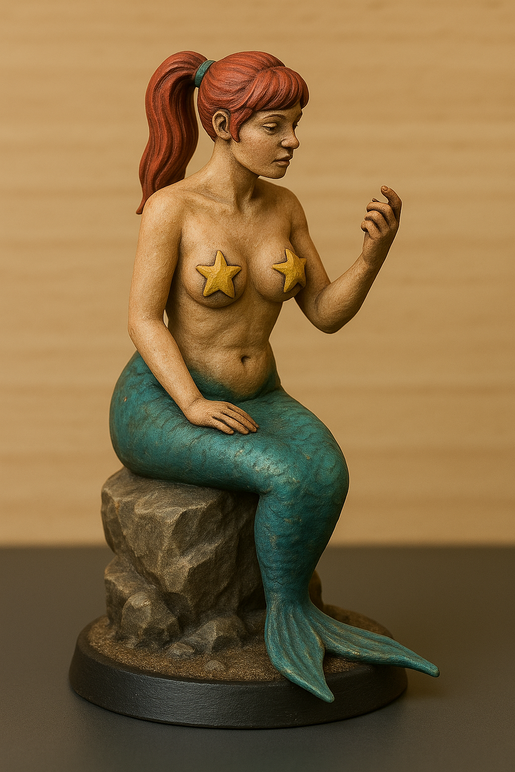 TG106 Mermaid – Perched on Deck Rail, Beckoning to Crew