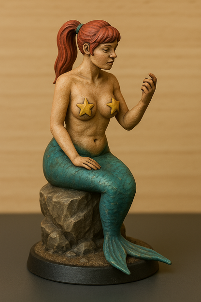 TG106 Mermaid – Perched on Deck Rail, Beckoning to Crew
