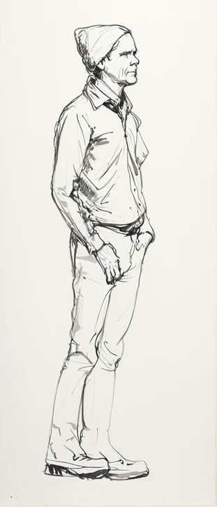 TG107 Modern Fishing Boat Crew Figure – Relaxed Pose, Beanie and Shirt – Unpainted 1/24 Multi-Scale