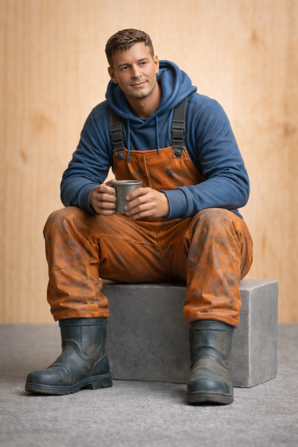 TG111 Seated Deck Crewman Taking a Break – Holding Mug UNPAINTED