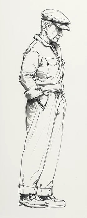 TG113 1940s Crew Worker – Demob Suit, Hands in Pockets UNPAINTED