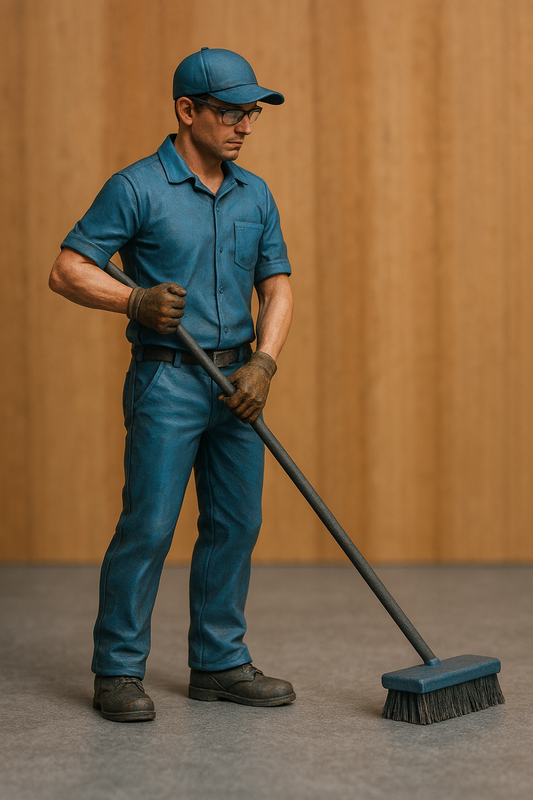 TG11B Modern Scale Crew Figures Baseball cap sweeping deck
