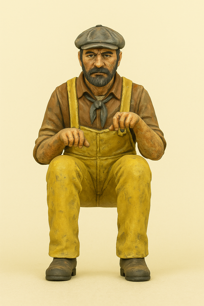 Seated Tug Boat Captain  Scale Model Ship Crew Figure TG25C