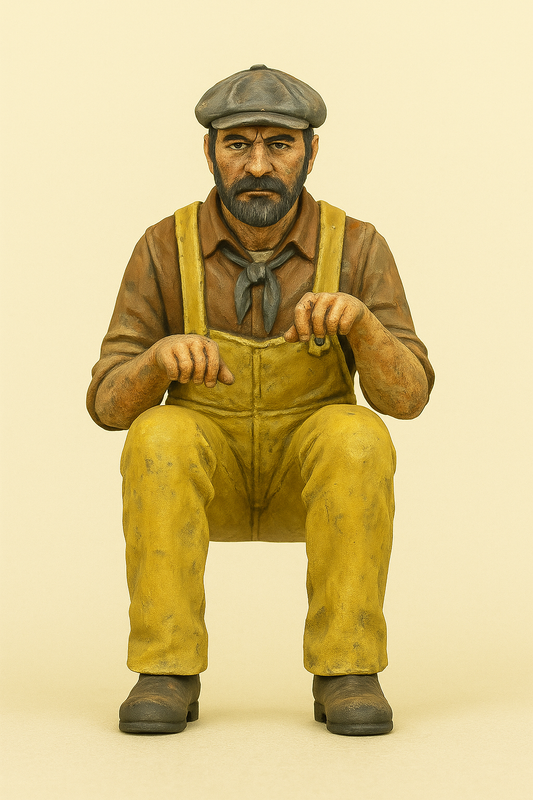 Seated Tug Boat Captain  Scale Model Ship Crew Figure TG25C