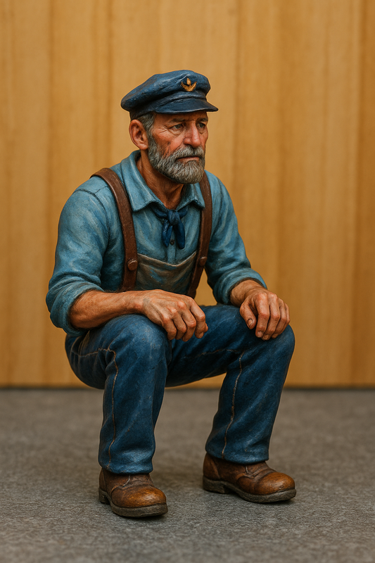 TG25 Seated Ship Captain Figure 1/24 1/32 1/48 1/96 – Classic Maritime Crew