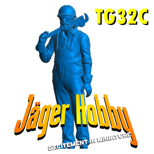 TG32C Modern Engineer – Scale Model Crewman with Hard Hat & Adjustable Wrench 1/24 & Multiple Scales