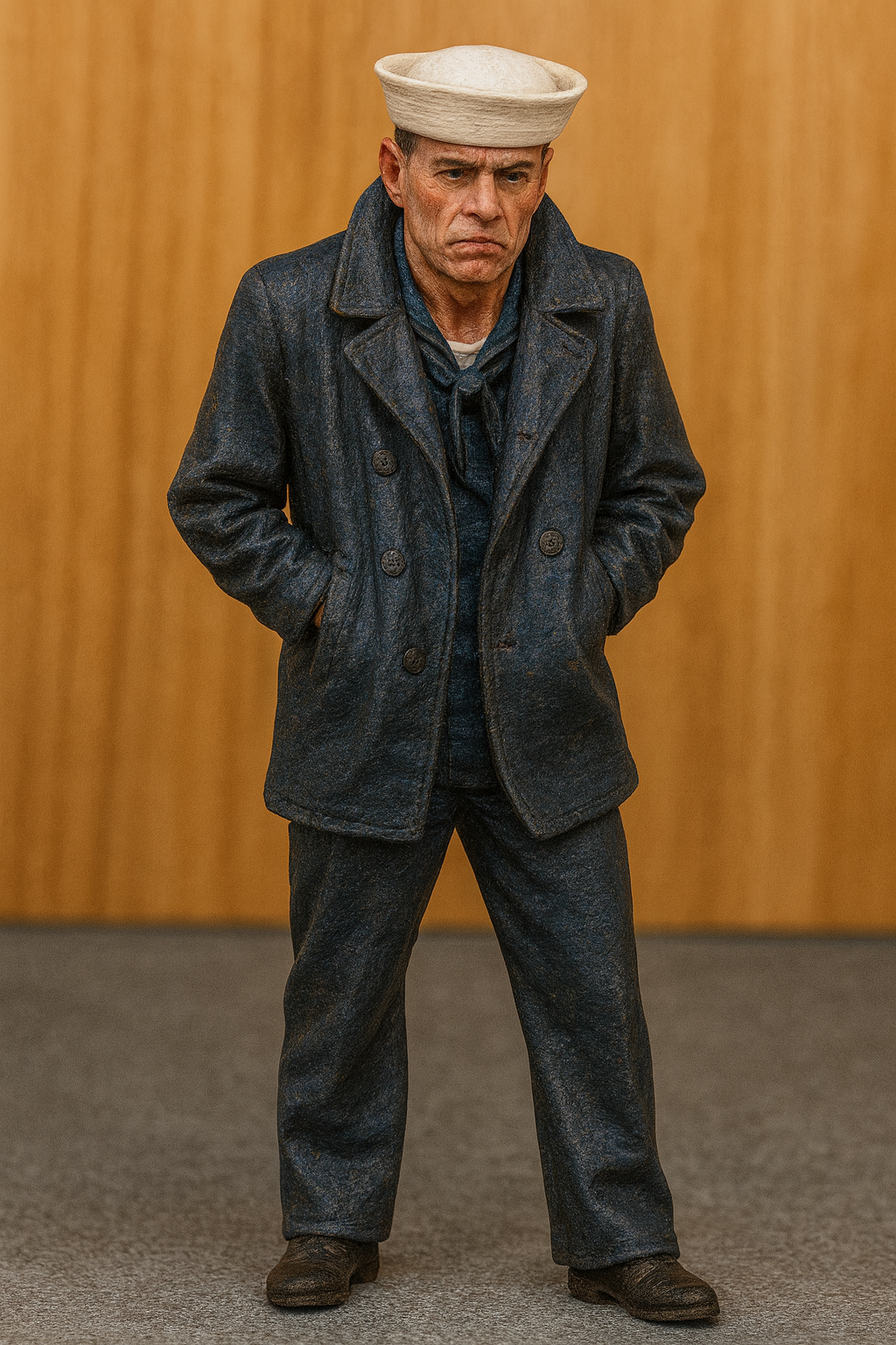 Jager Hobby TG39 – WWII Navy Rating Crew Figure in Windcheater with Hands in Pockets (Scale Model Figure, Multiple Scales Available)