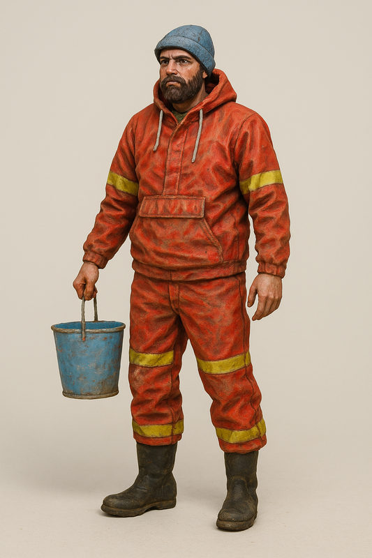 TG46 – 1/48 Multi Scale Model Ship Crew: Modern Fisherman Holding a Bucket