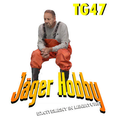 Seated fisherman figure for modern fishing boats, trawlers & RC models TG47