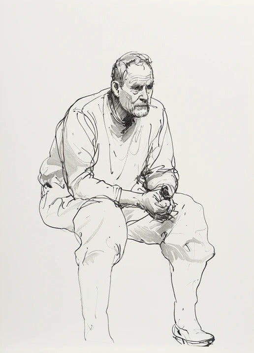 Seated fisherman figure for modern fishing boats, trawlers & RC models TG47