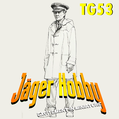 TG53 – 1/24 Naval Crew Officer in Duffle Coat | Relaxed Pose Scale Model Figure for RC Ships and Dioramas