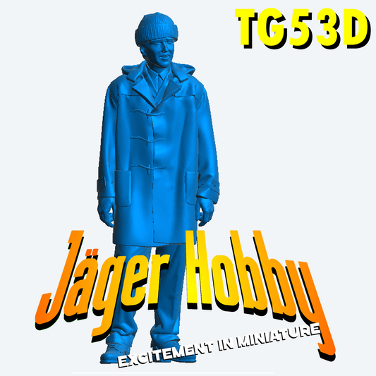 TG53D – Coastal Forces MTB Crew Figure | Knitted Watch Cap & Naval Duffle Coat | Scale Model Boat Figure