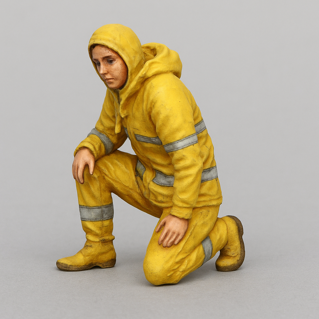 TG56 Female Yacht Crew Scale Model Figure Padded Waterproof Jacket