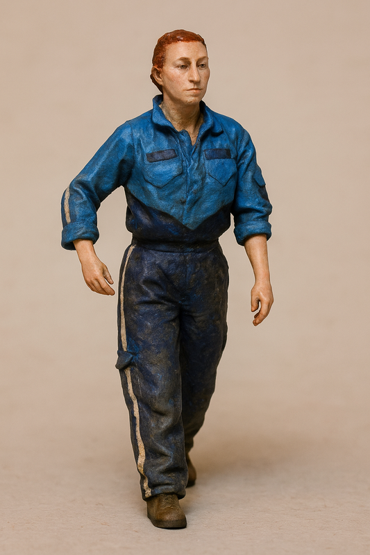 TG57 Modern Female Deck Crew Scale Model Figure – Walking with Item Under Arm
