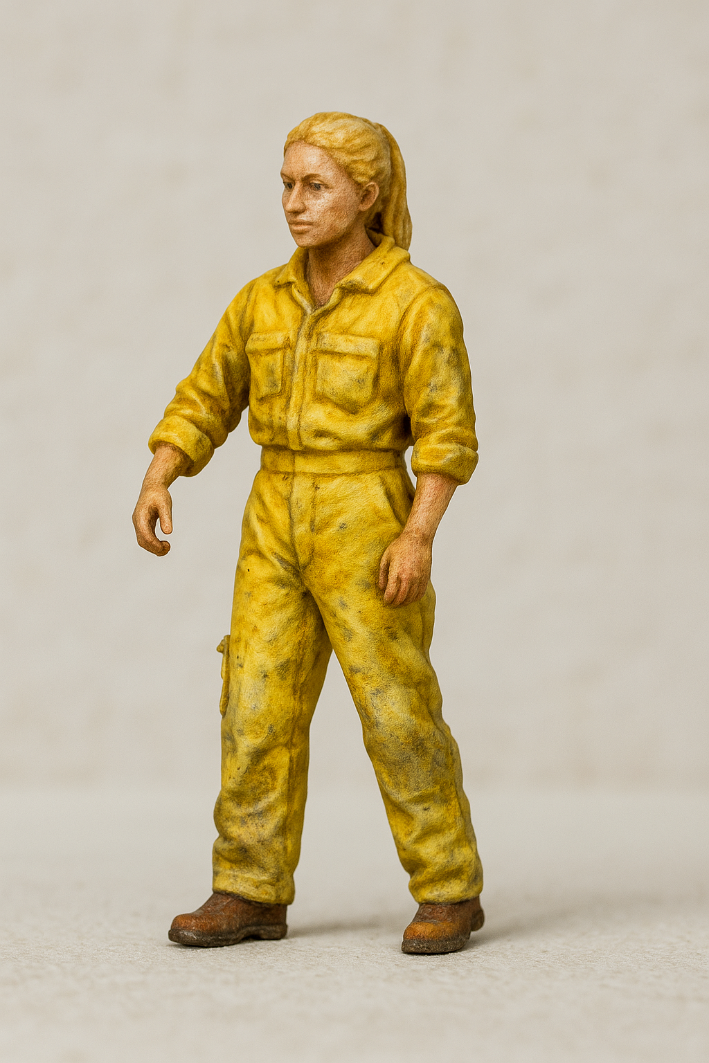 TG57 Modern Female Deck Crew Scale Model Figure – Walking with Item Under Arm