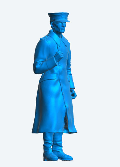 TG60 Naval Officer Scale Model Figure – In Oilskin Coat, Attentive Pose, Holding Object in Right Hand (Copy)