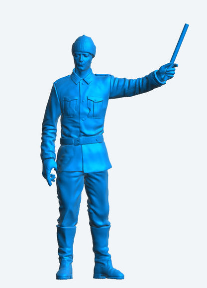 TG61 Vosper MTB Coastal Forces Crew Figure – 1/24 Scale, Holding Flare or Flag, in Work Uniform with Wool Cap and Seaboots
