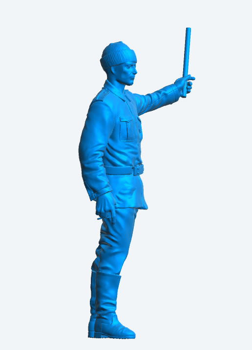 TG61 Vosper MTB Coastal Forces Crew Figure – 1/24 Scale, Holding Flare or Flag, in Work Uniform with Wool Cap and Seaboots