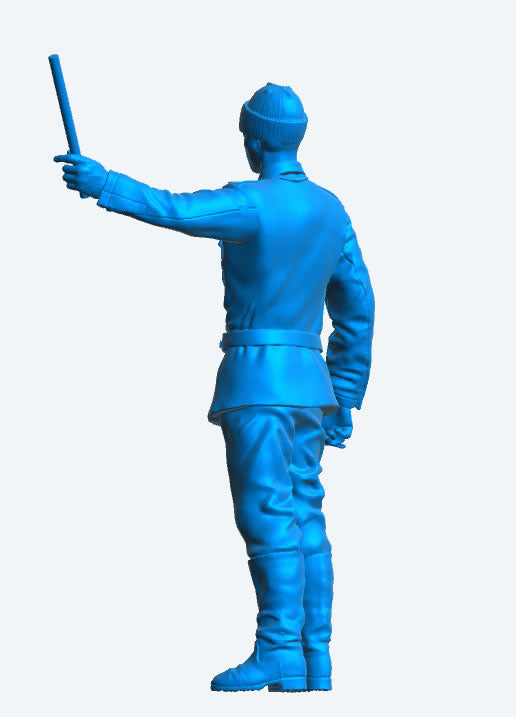 TG61 Vosper MTB Coastal Forces Crew Figure – 1/24 Scale, Holding Flare or Flag, in Work Uniform with Wool Cap and Seaboots