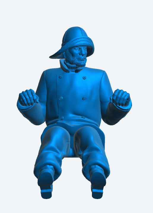 TG65 Navy Lifeboat Seated Deck Crew Gunner – Rowing Pose in Oilskins and Sou’wester Hat