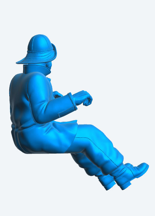 TG65 Navy Lifeboat Seated Deck Crew Gunner – Rowing Pose in Oilskins and Sou’wester Hat