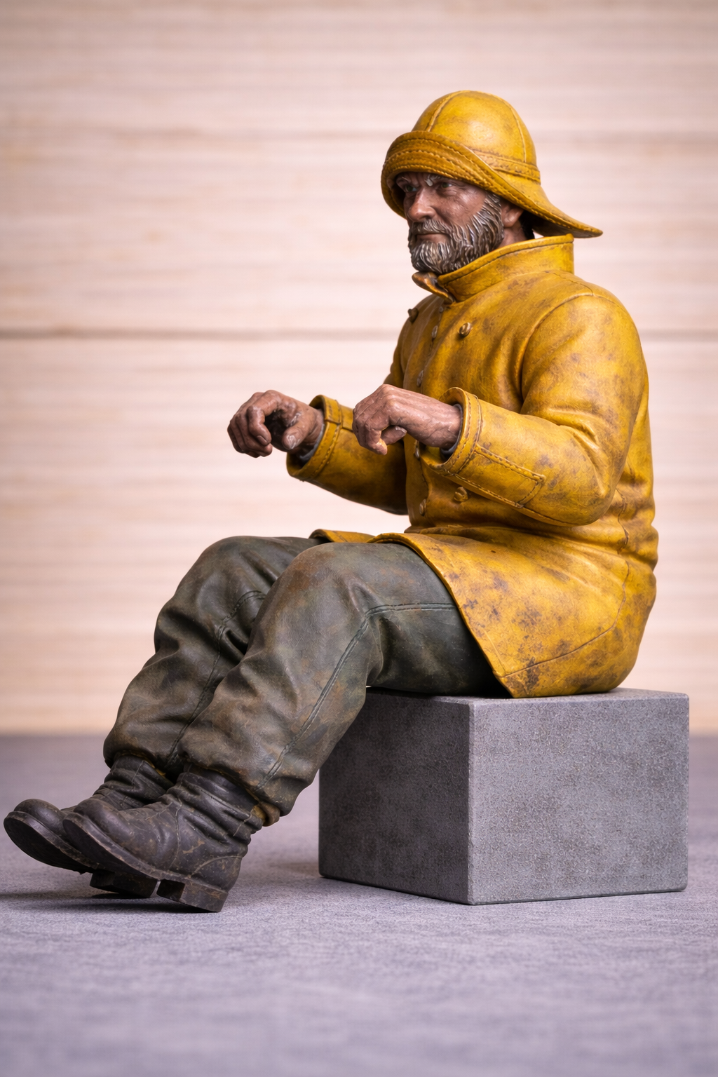 TG65 Unpainted Navy Lifeboat Seated Deck Crew Gunner model figure