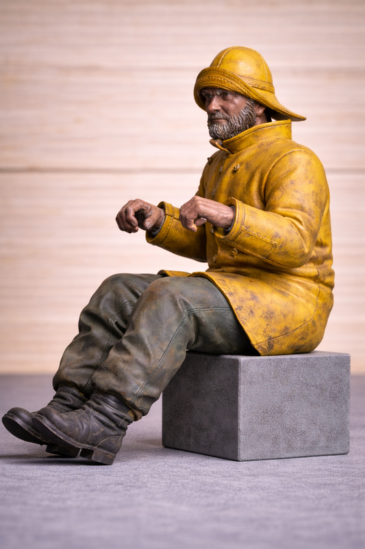 TG65 Unpainted Navy Lifeboat Seated Deck Crew Gunner model figure