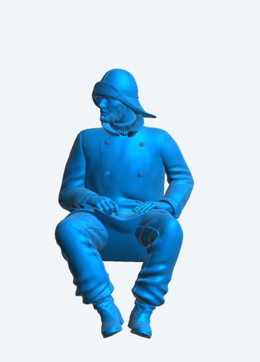TG66 Seated Sailing Ship Crew Figure – Oilskin Coat, Sou’wester Hat, and Sea Boots