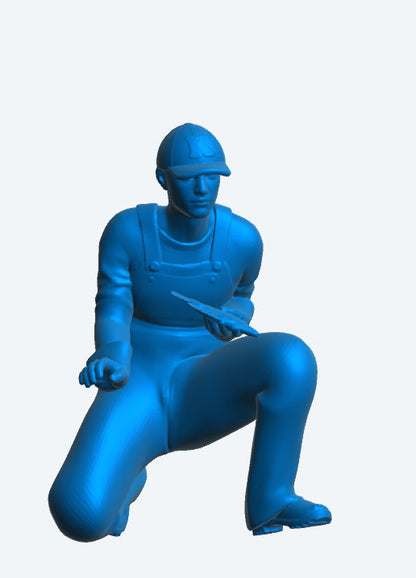 TG71c – Multi-Scale Model Crew Figure Crewman with Fish – Wearing Baseball Cap