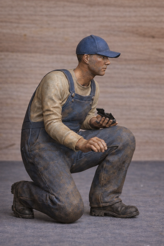 TG71c – Multi-Scale Model Crew Figure Crewman with Fish Unpainted