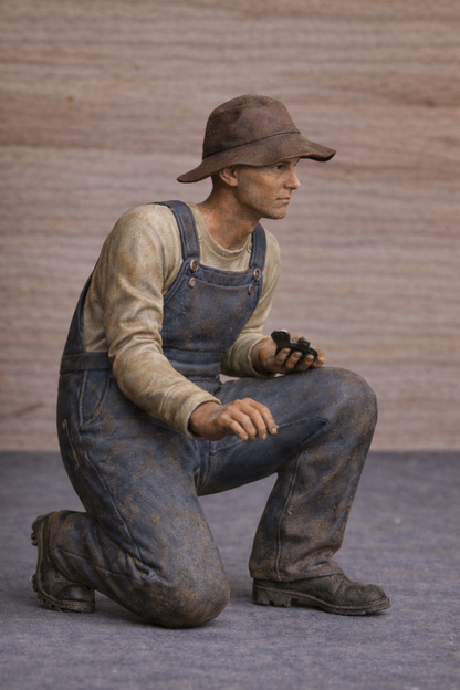 TG71 – Multi-Scale Model Crew Figure: Kneeling Fishing Boat  Unpainted