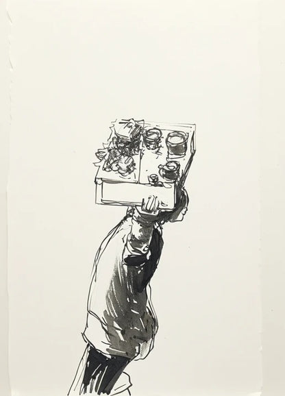 Fishing Boat Crew Figure  Holding Box of Fish Above Head TG78