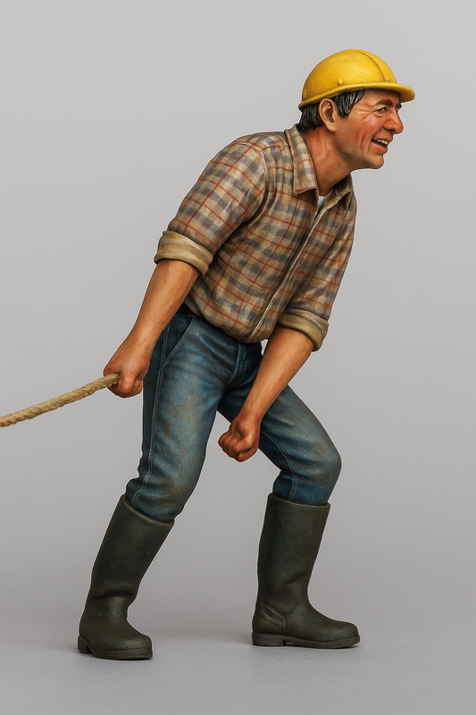 TG7A Radio Controlled Model Modern Tug Deckhand Pulling Rope figures