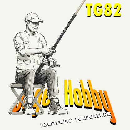 TG82 Seated Fisherman with Rod & Folding Stool – Jäger Hobby Scale Model Figure