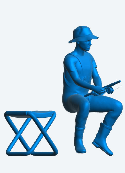 TG85 1/30 Seated Fisherman with Safari Hat & Stool – Jäger Hobby Scale Model Figure