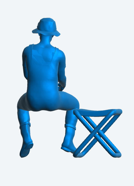 TG85 1/30 Seated Fisherman with Safari Hat & Stool – Jäger Hobby Scale Model Figure