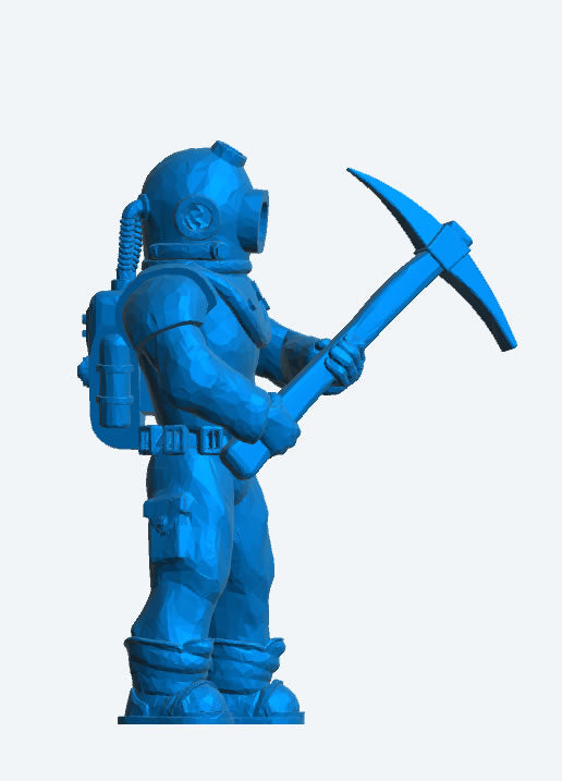 TG97 20th Century Deep Sea Diver – Brass Helmet, Lead Boots & Pickaxe