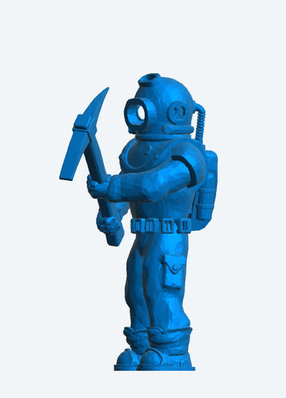 TG97 20th Century Deep Sea Diver – Brass Helmet, Lead Boots & Pickaxe
