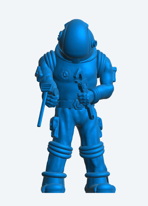 TG99 Scale Model Modern Exosuit Deep Sea Diver – Holding Electronic Welding Head & Pipe Wrench