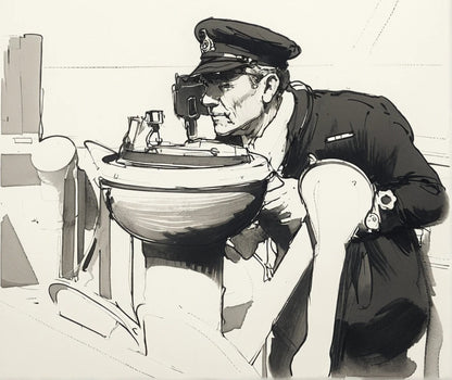 N57 Scale Model Figure – WWII Naval Officer Using Compass The Cruel Sea Unpainted