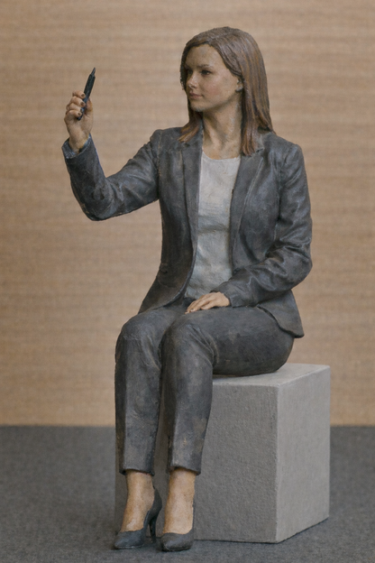 Unpainted W10 – Tamiya 1/14 Scale Model Seated Woman in Business Suit