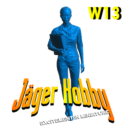Jager Hobby W13 – Scale Model Modern Office Woman Holding Binder
