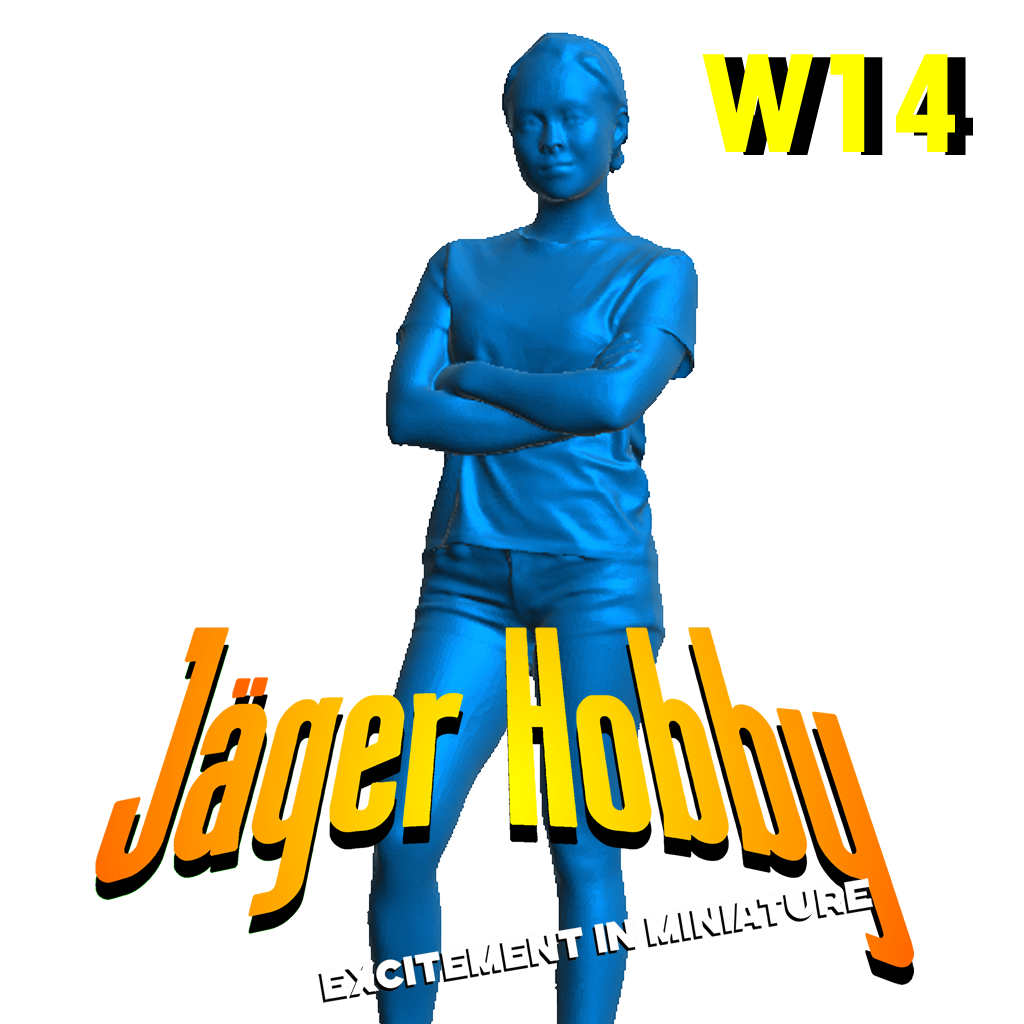 Jager Hobby W14 – Scale Model Casual Woman with Arms Crossed