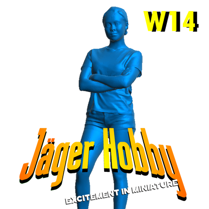 Jager Hobby W14 – Scale Model Casual Woman with Arms Crossed