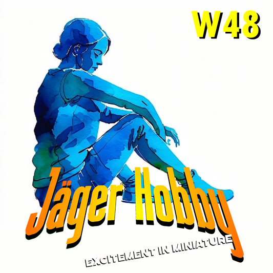 W48 – Athletic Woman Resting After a Run | Scale Model Female Figure