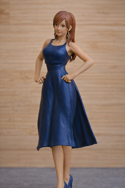 W50 – Catwalk Model in Dress Unpainted Scale Model Female Figure
